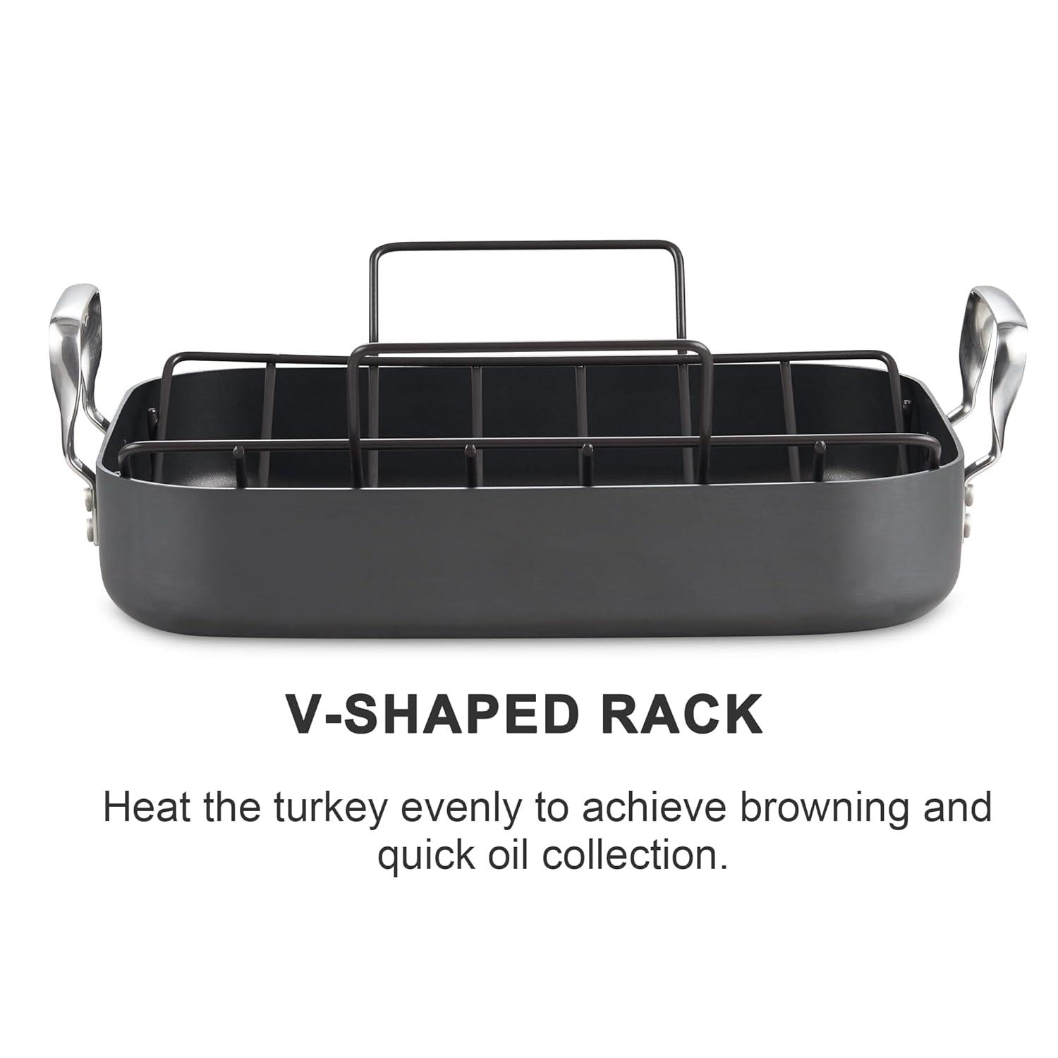 Cooks Standard Cooks Standard 18'' Non-Stick Hard-Anodized Aluminum Roasting Pan with Rack