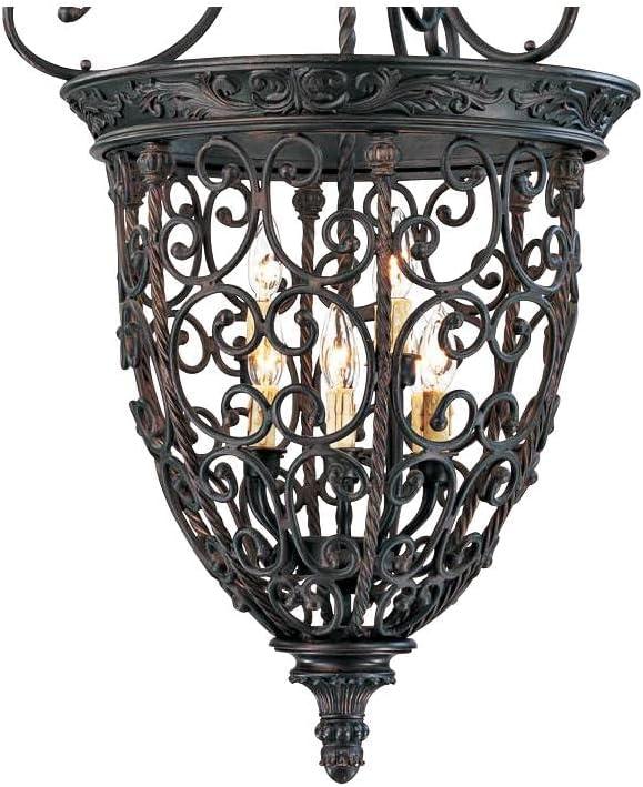 Franklin Iron Works French Scroll Rubbed Bronze Chandelier 22 1/2" Wide Rustic 9-Light Fixture for Dining Room House Kitchen Island Entryway Bedroom