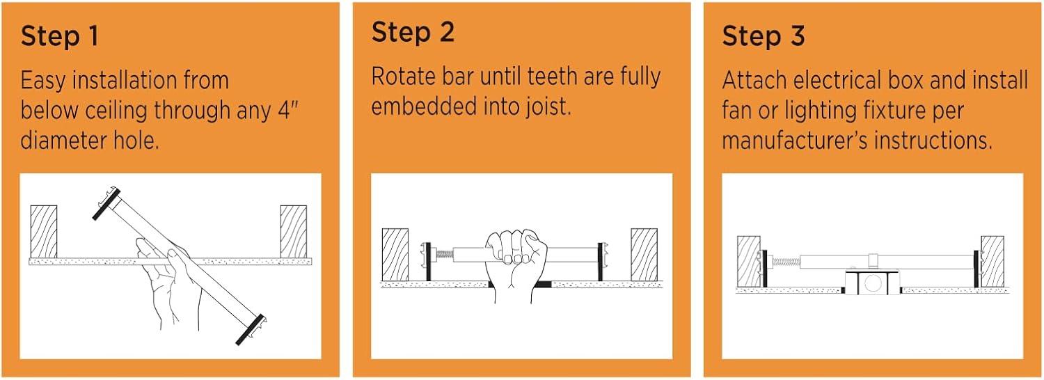Westinghouse Lighting 0110000 Saf-T-Brace for Ceiling Fans, 3 Teeth, Twist and Lock,Silver