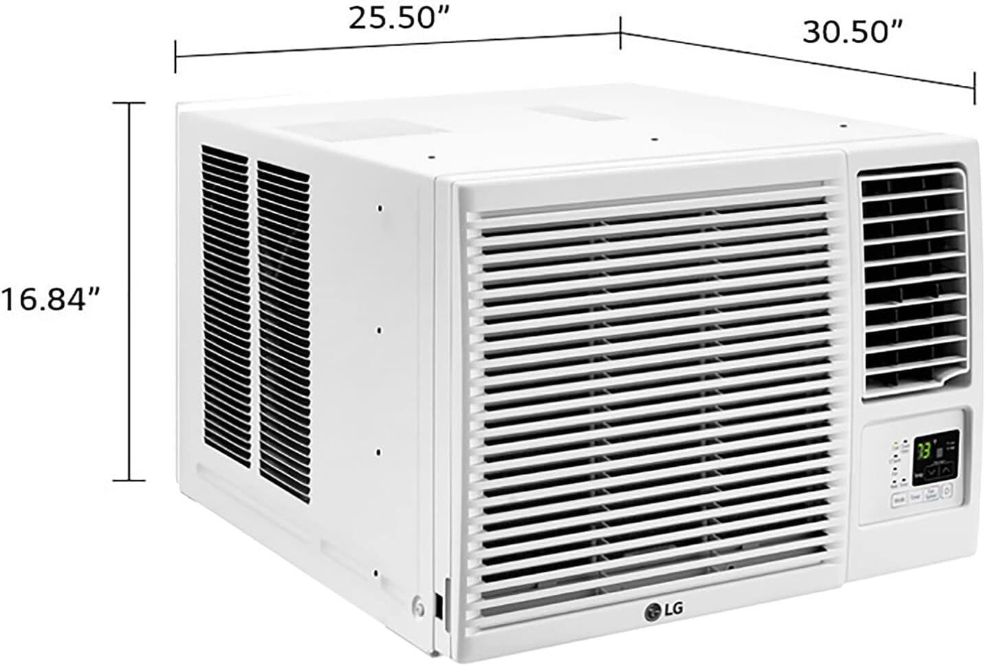 Lg 23,000 Btu 230v Window-mounted Air Conditioner With 11,600 Btu Supplemental Heat Function