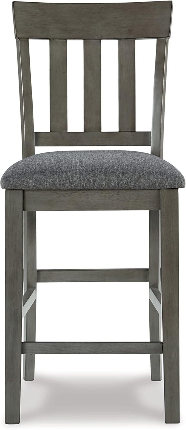 Signature Design by Ashley Hallanden Counter Height Upholstered Barstool, Set of 2, Two-Tone Gray