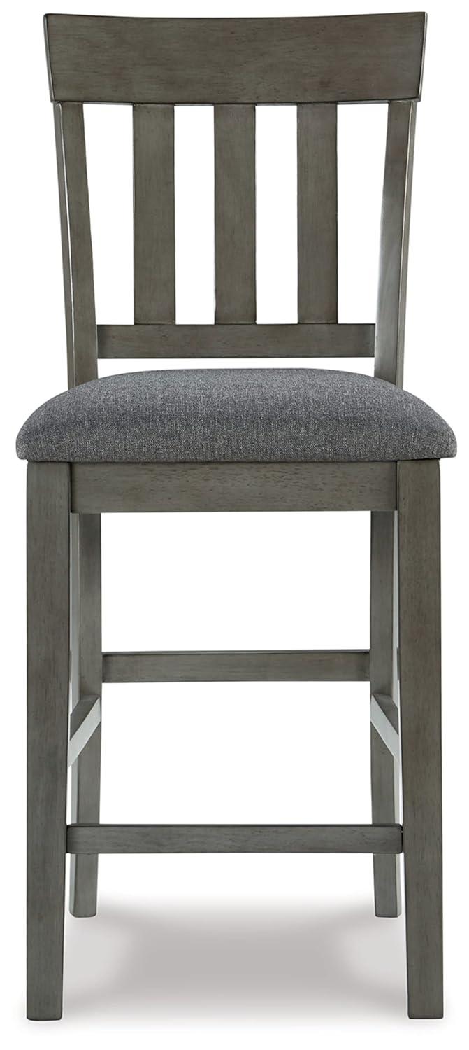 Signature Design by Ashley Hallanden Counter Height Upholstered Barstool, Set of 2, Two-Tone Gray