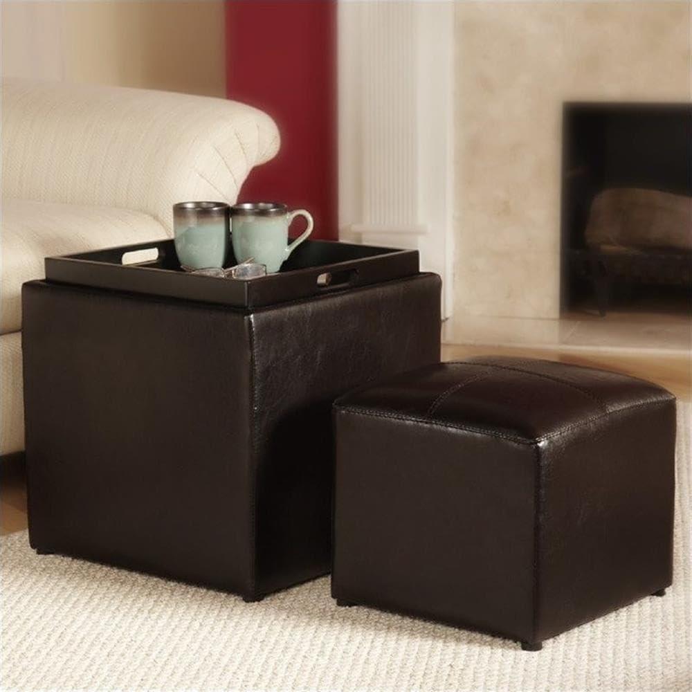 Designs4Comfort Park Avenue Single Ottoman with Stool, Botanical Print
