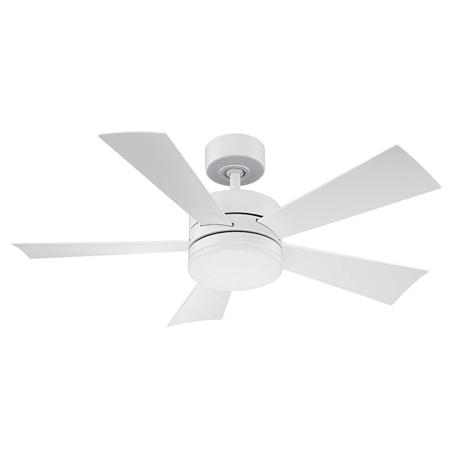 Wynd 42" Matte White Smart Ceiling Fan with LED Light