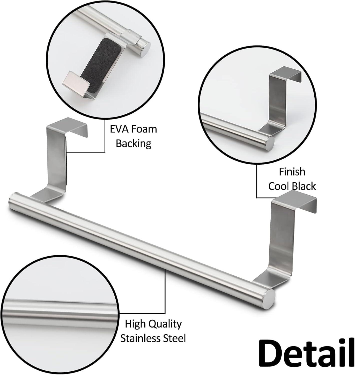 Suploo AUMJJE19 2 Pack Stainless Steel Over Door Towel Rack Bar Holders