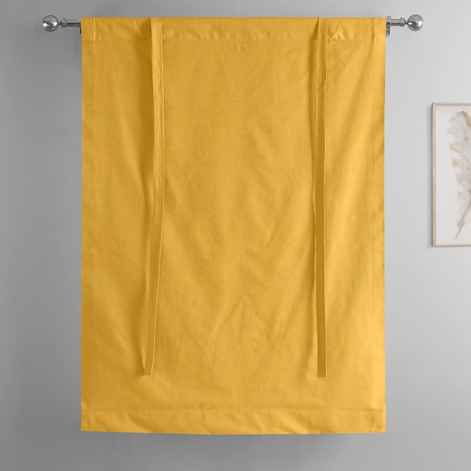 Ochre Cotton Tie-Up Window Shade 46 x 63