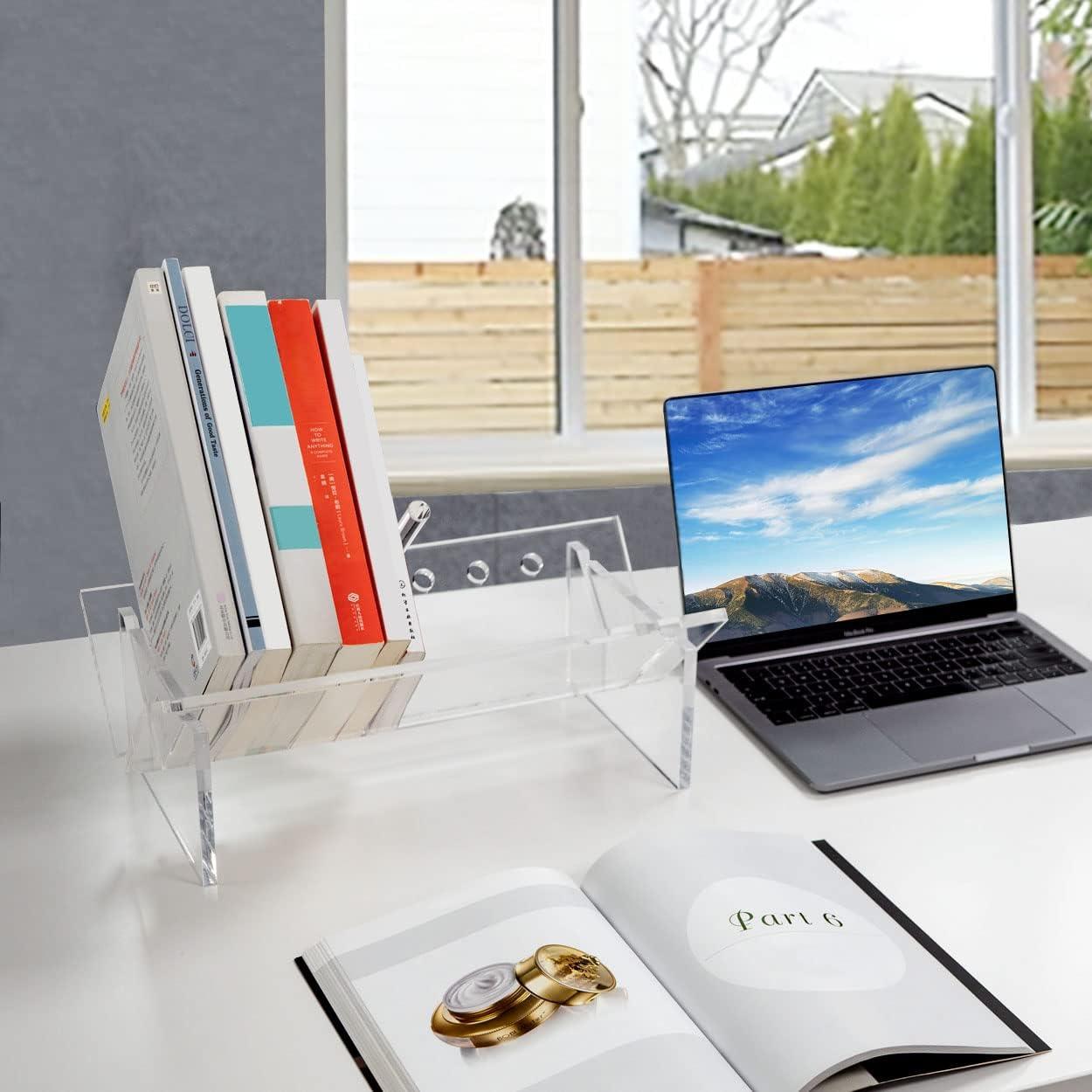 Clear Acrylic Desktop Bookcase with Modern Design