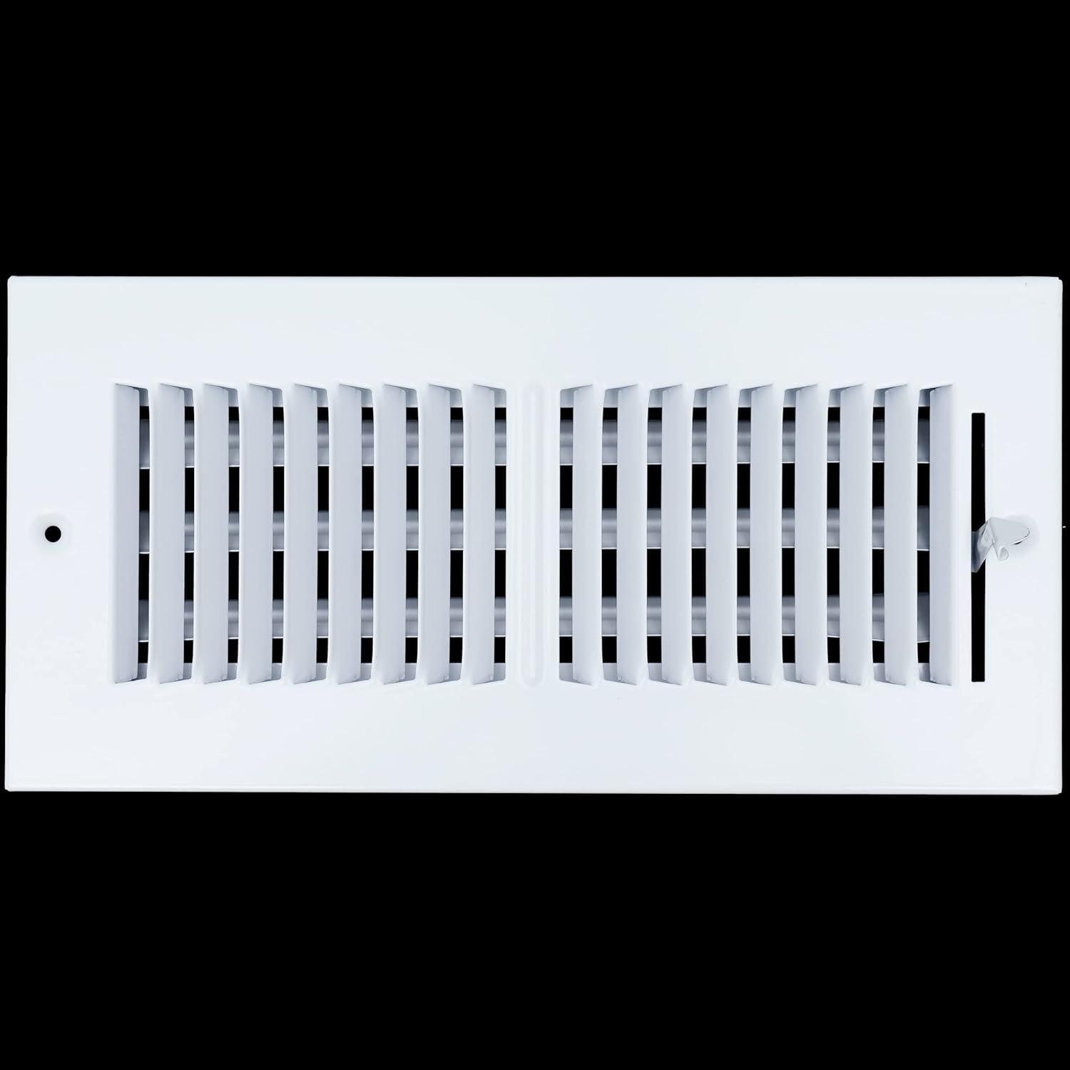 Fits 10x4 Duct Opening 2 WAY Steel Air Supply Diffuser by Handua | Register Vent Cover Grill for Sidewall and Ceiling | White | Outer Dimensions: 11.75" X 5.75"