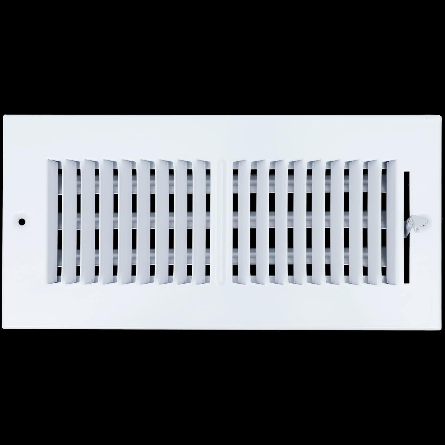 Fits 10x4 Duct Opening 2 WAY Steel Air Supply Diffuser by Handua | Register Vent Cover Grill for Sidewall and Ceiling | White | Outer Dimensions: 11.75" X 5.75"