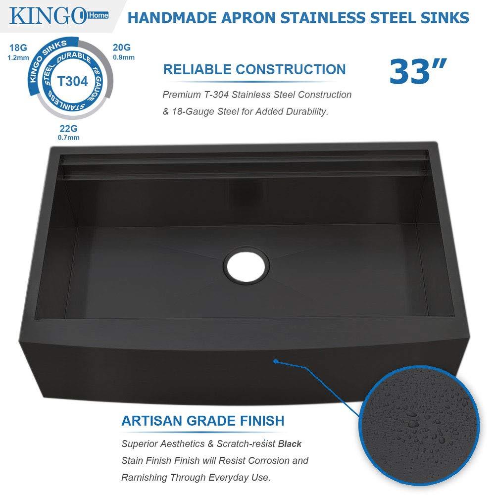 KRAUS Kore™ Workstation Farmhouse Apron Front 16 Gauge Single Bowl Kitchen Sink
