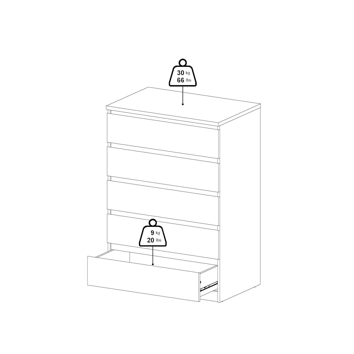 Wood Scottsdale 5 Drawer Chest in Truffle Gray-Tvilum