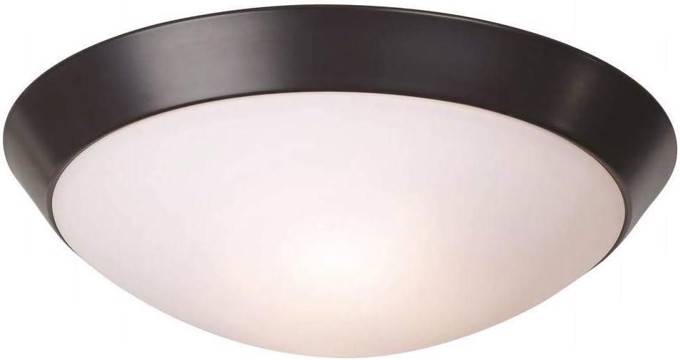 360 Lighting Davis Modern Ceiling Light Flush Mount Fixture 13" Wide Oil Rubbed Bronze 2-Light Frosted Glass Dome Shade for Bedroom Kitchen Hallway