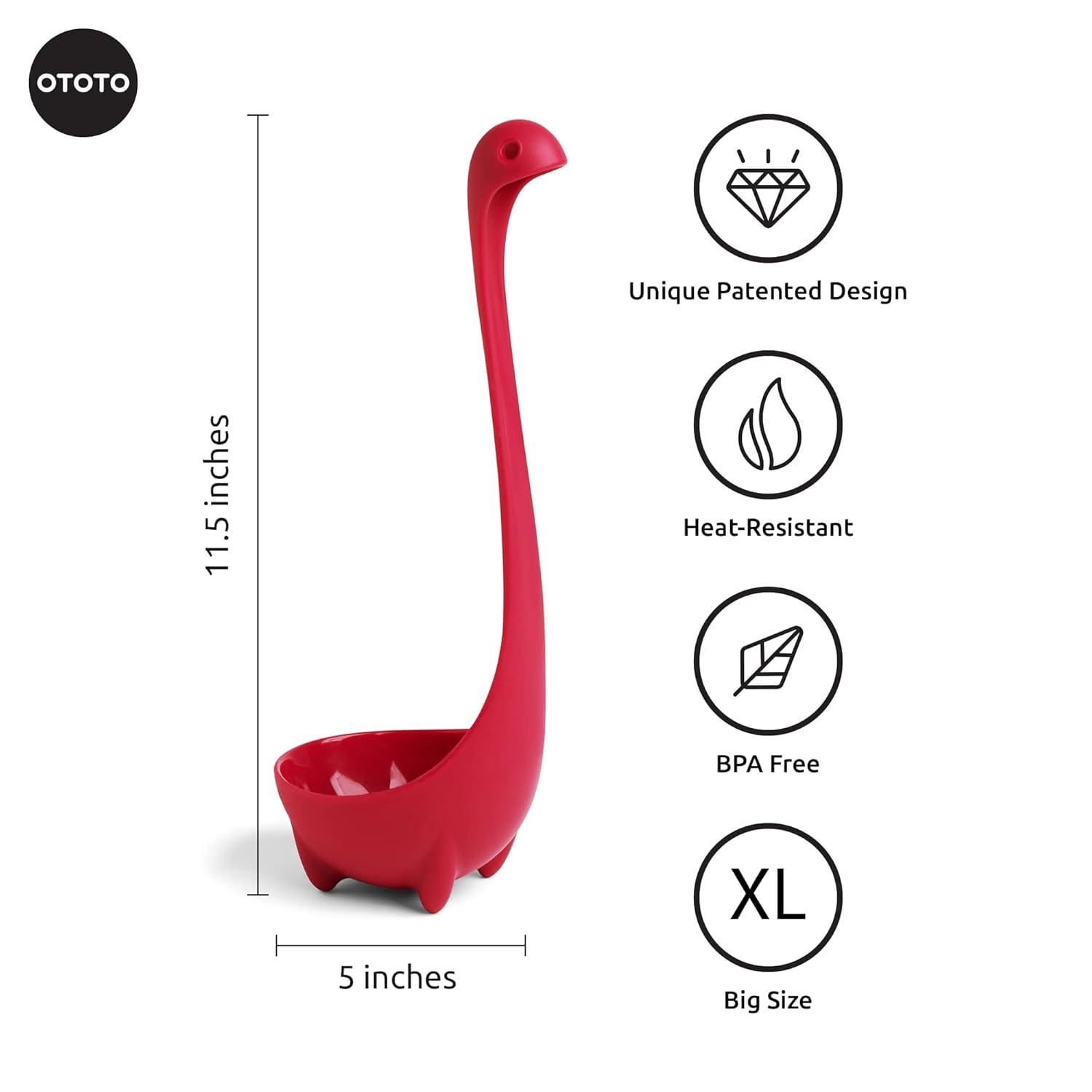 Ototo Jumbo Nessie Ladle Purple: Ergonomic BPA-Free Plastic, Dishwasher-Safe, 5.9 Volume, 8.69" Handle, 1 Piece