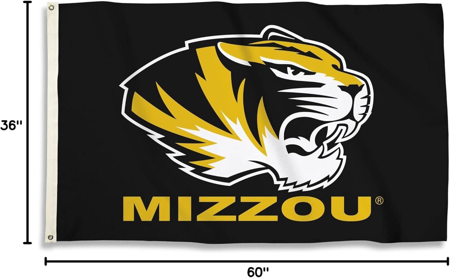 Missouri Tigers Black 3' x 5' Polyester Flag with Brass Grommets