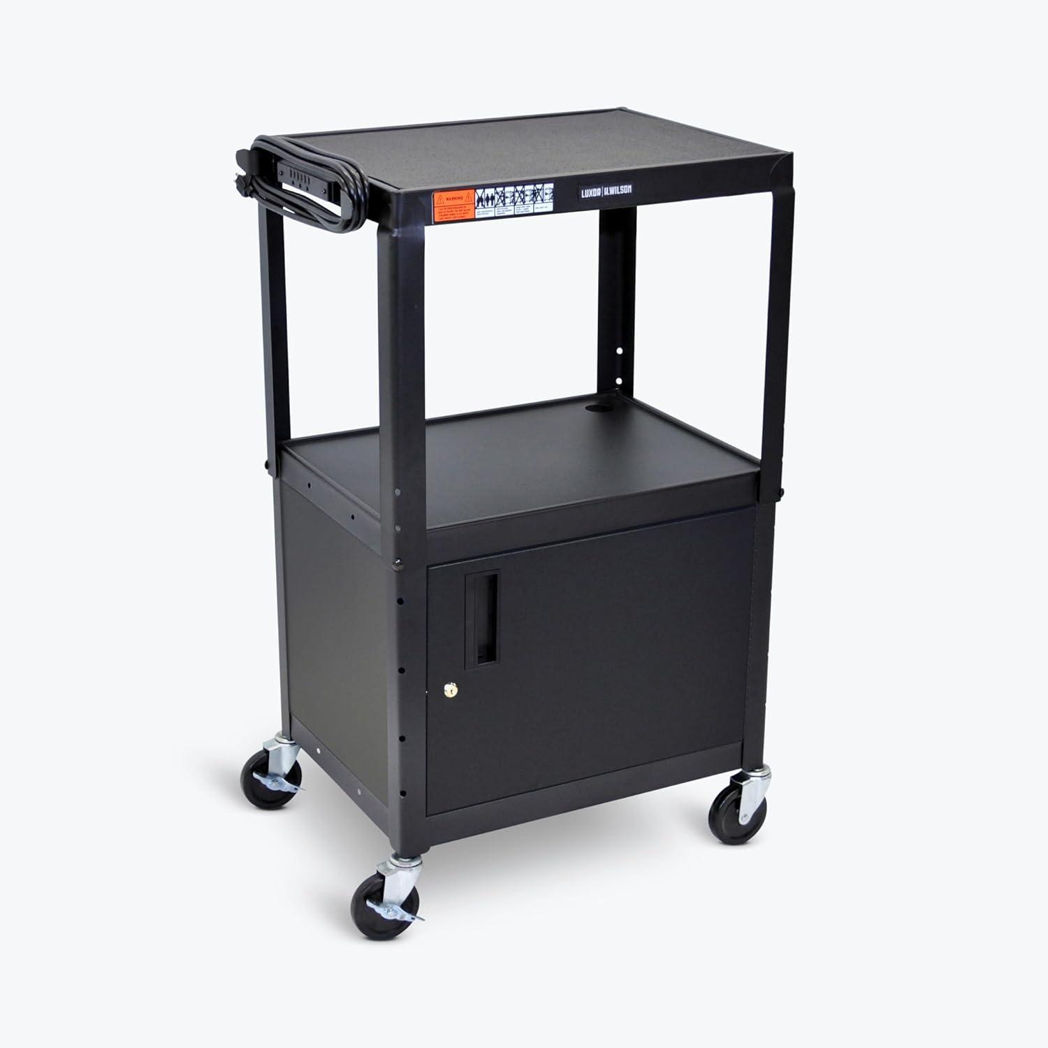 FSE 373-AVJ42C Adjustable-Height Steel AV Cart - Cabinet