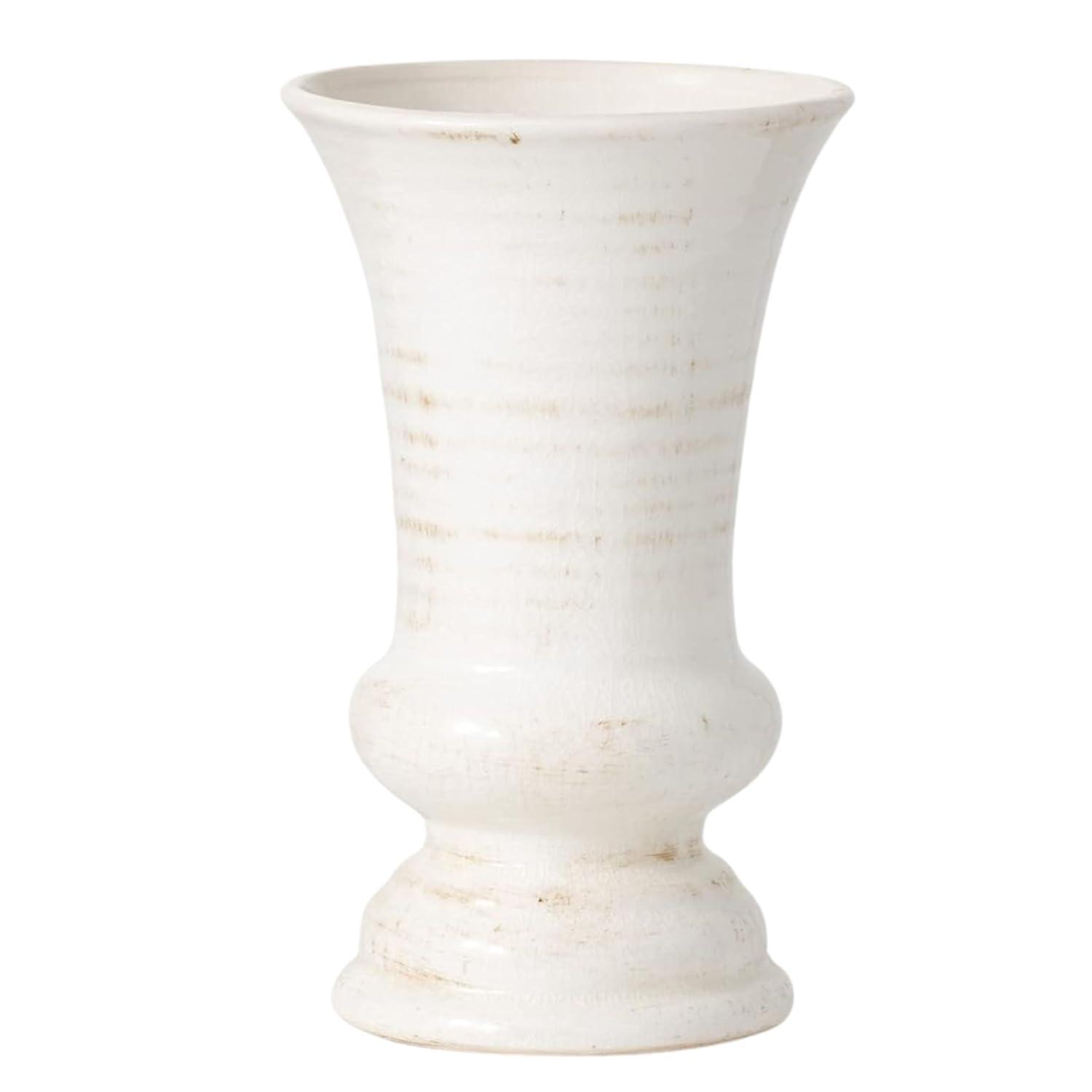 Sullivans Ceramic Urn Vase 10"H Off-White