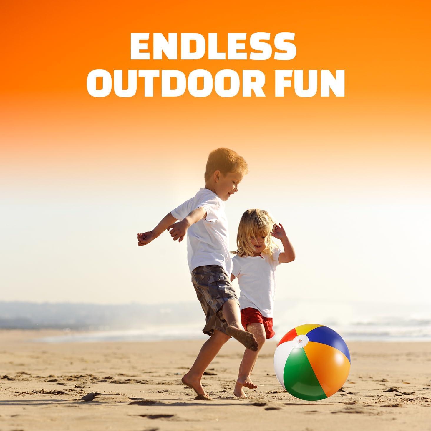 Bedwina Inflatable Beach Balls Bulk - (Pack of 12) 16 Inch Inflatable Rainbow Beach Balls for Kids, Dozen Beach Ball for Kids, Rainbow Party Decorations