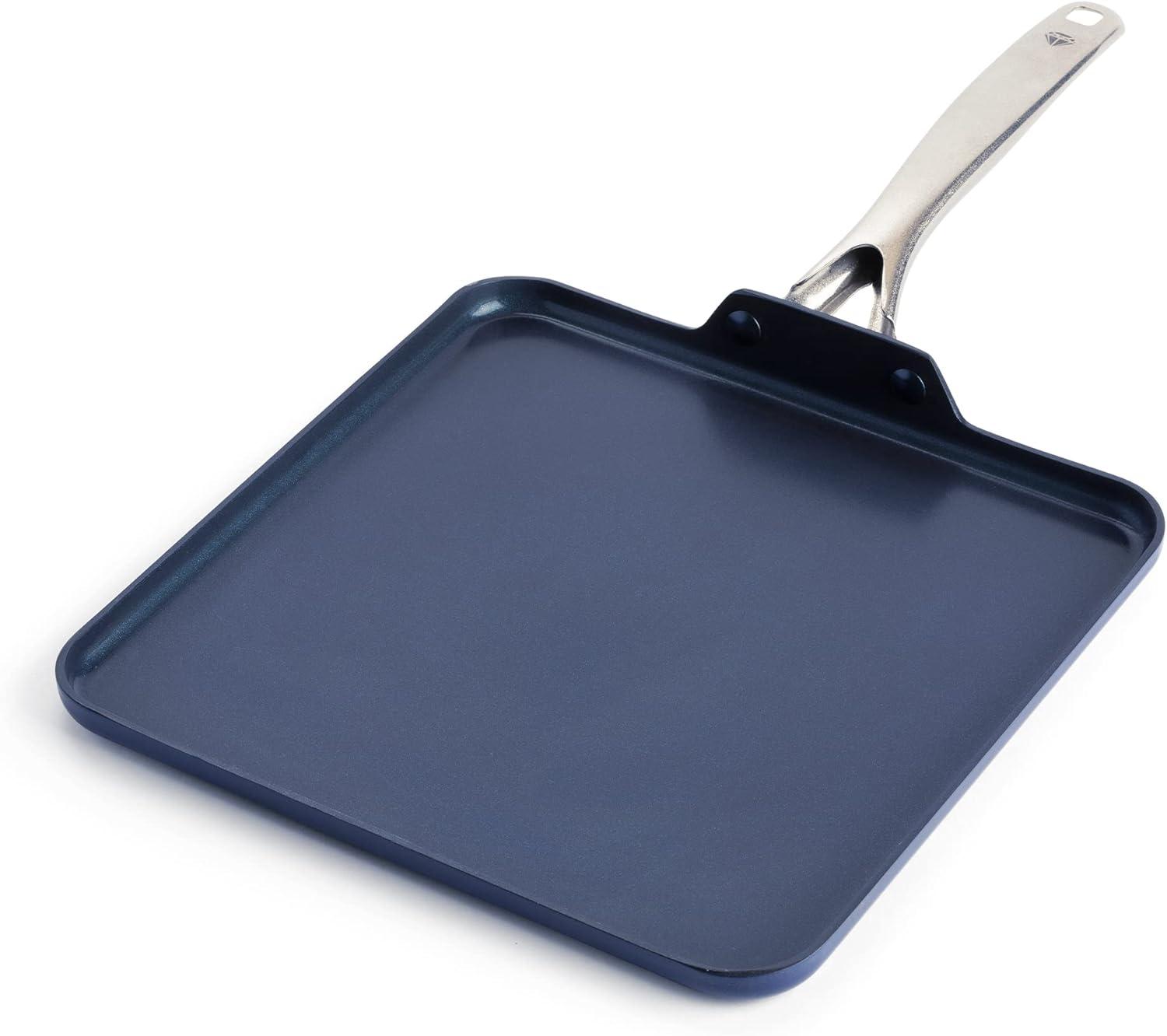 Blue Diamond 11'' Square Ceramic Nonstick Griddle with Stainless Steel Handle