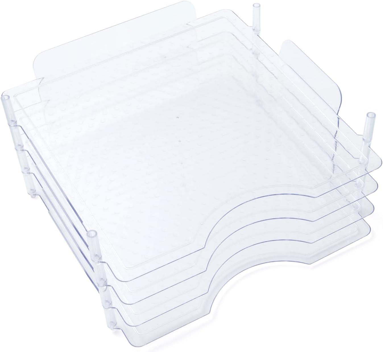 Stackable Acrylic Paper Trays Retail Packaged 4/Pkg-Clear 12"X12"