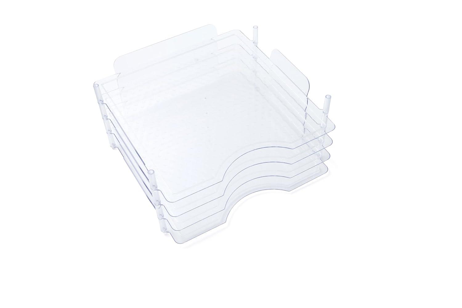 Stackable Acrylic Paper Trays Retail Packaged 4/Pkg-Clear 12"X12"