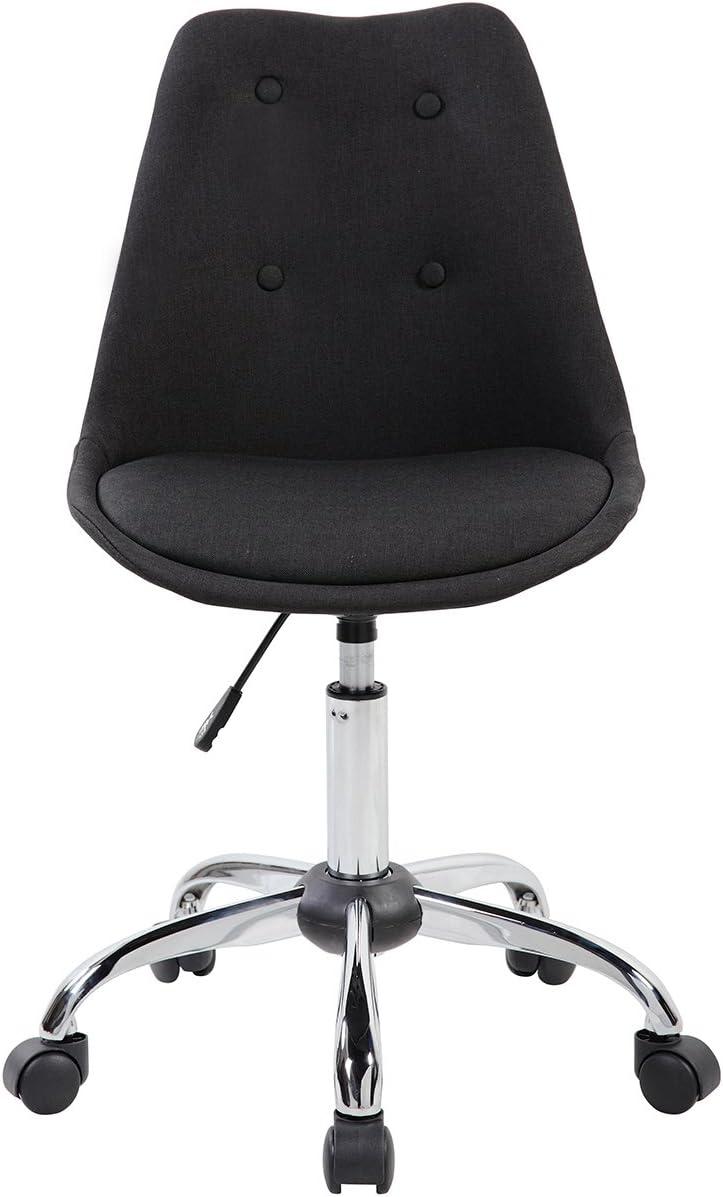 Elegant Black Fabric Swivel Task Chair with Tufted Design