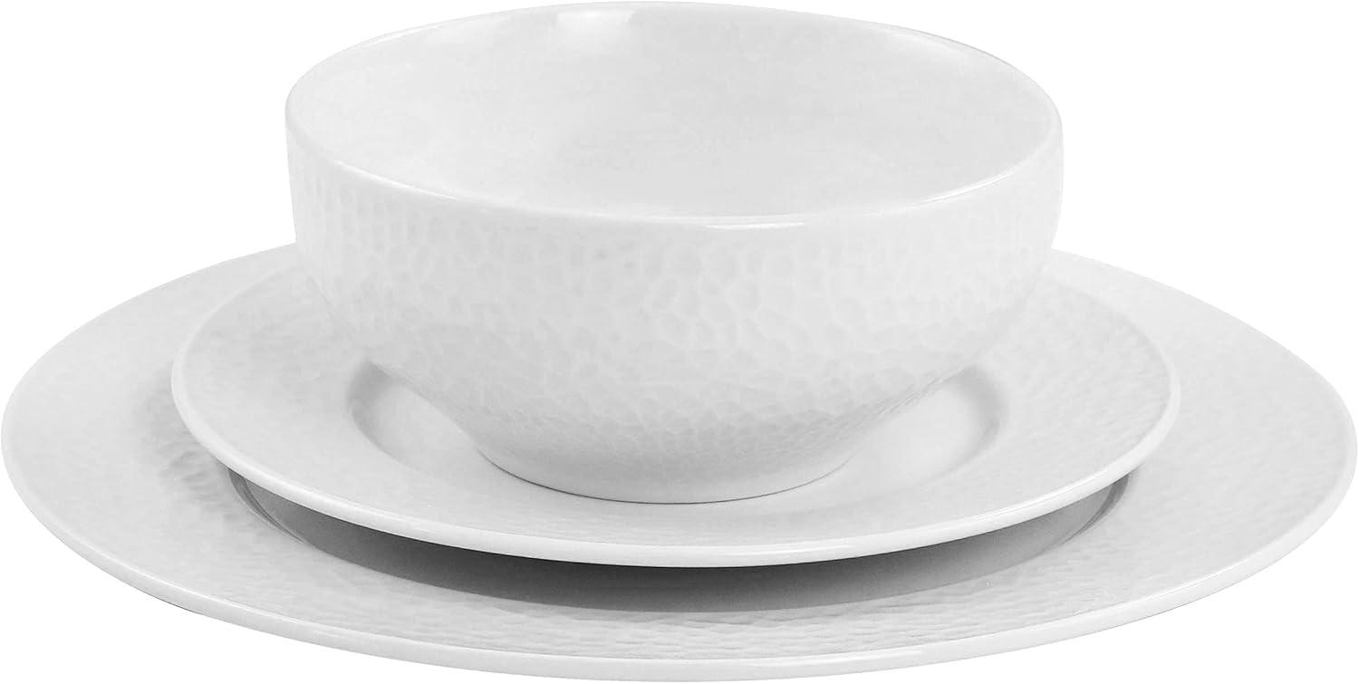 Jasmine White Porcelain 16-Piece Dinnerware Set