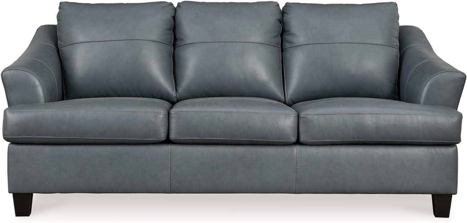 Gray Faux Leather Queen Memory Foam Sleeper Sofa with Flared Arms