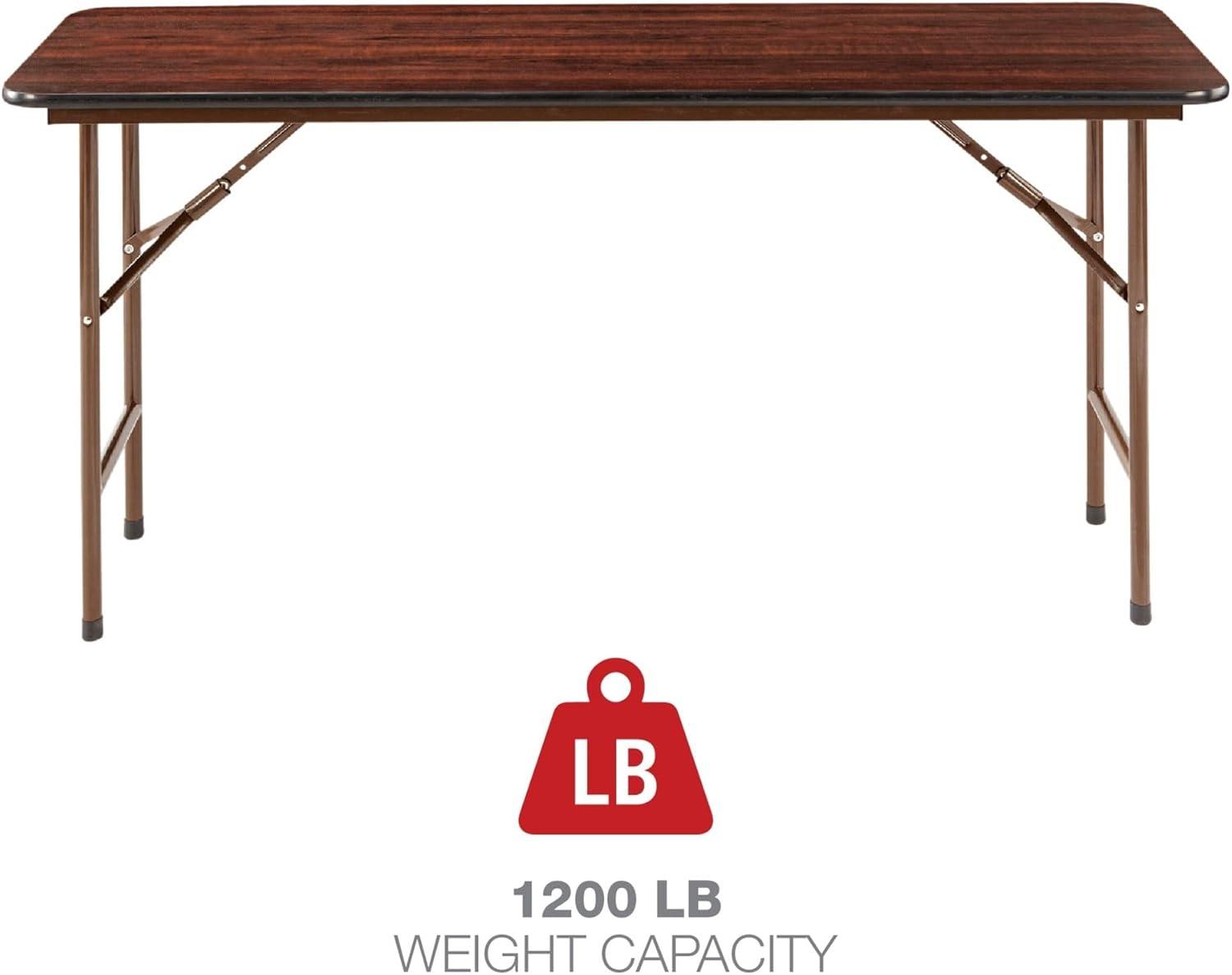 Alera Wood Folding Table, Rectangular, 59.88w x 17.75d x 29.13h, Mahogany