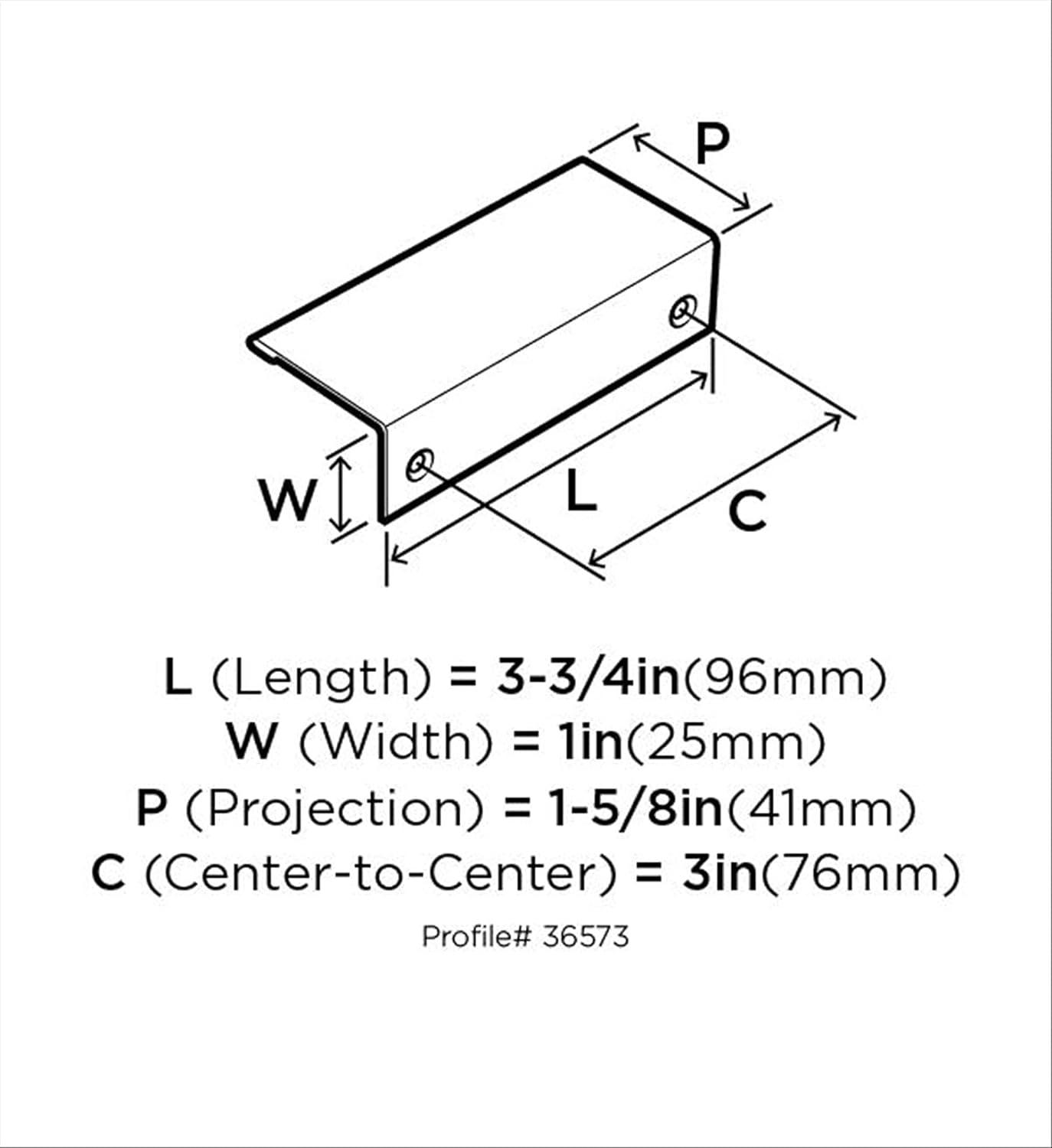 3" Center to Center Finger Pull