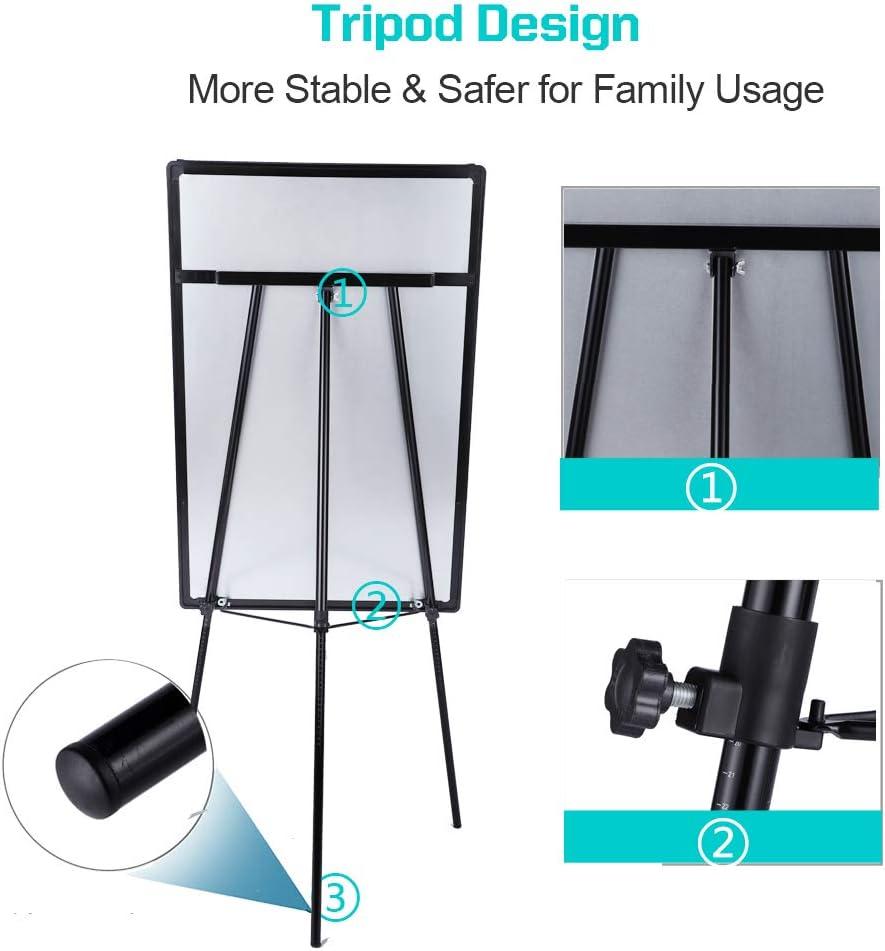 Adjustable Magnetic Whiteboard Easel with Tripod Stand and Flipchart