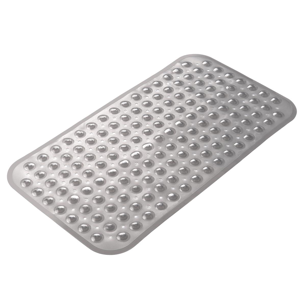 AmazerBath Bath Tub Mat, Medium Size 27.6 x 15 Inches Non-Slip Shower Mats with Suction Cups and Drain Holes, Bathroom Bathtub Mats Machine Washable (Clear)