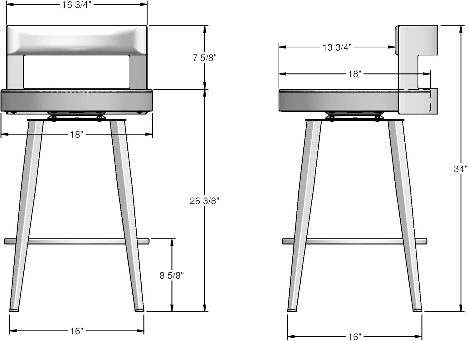Corda Swivel Upholstered Counter & Bar Stool