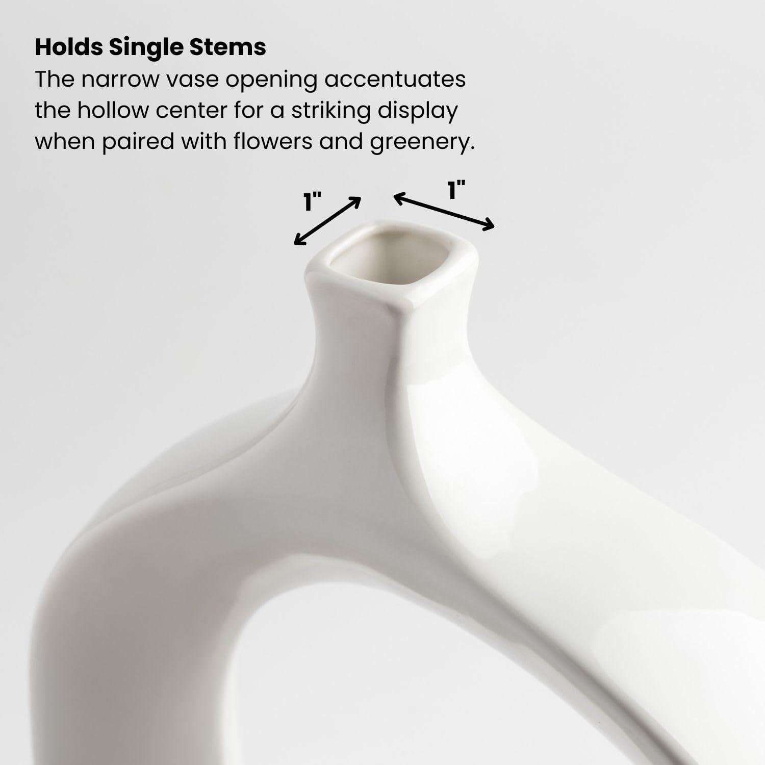 torre & tagus open vase tall - white