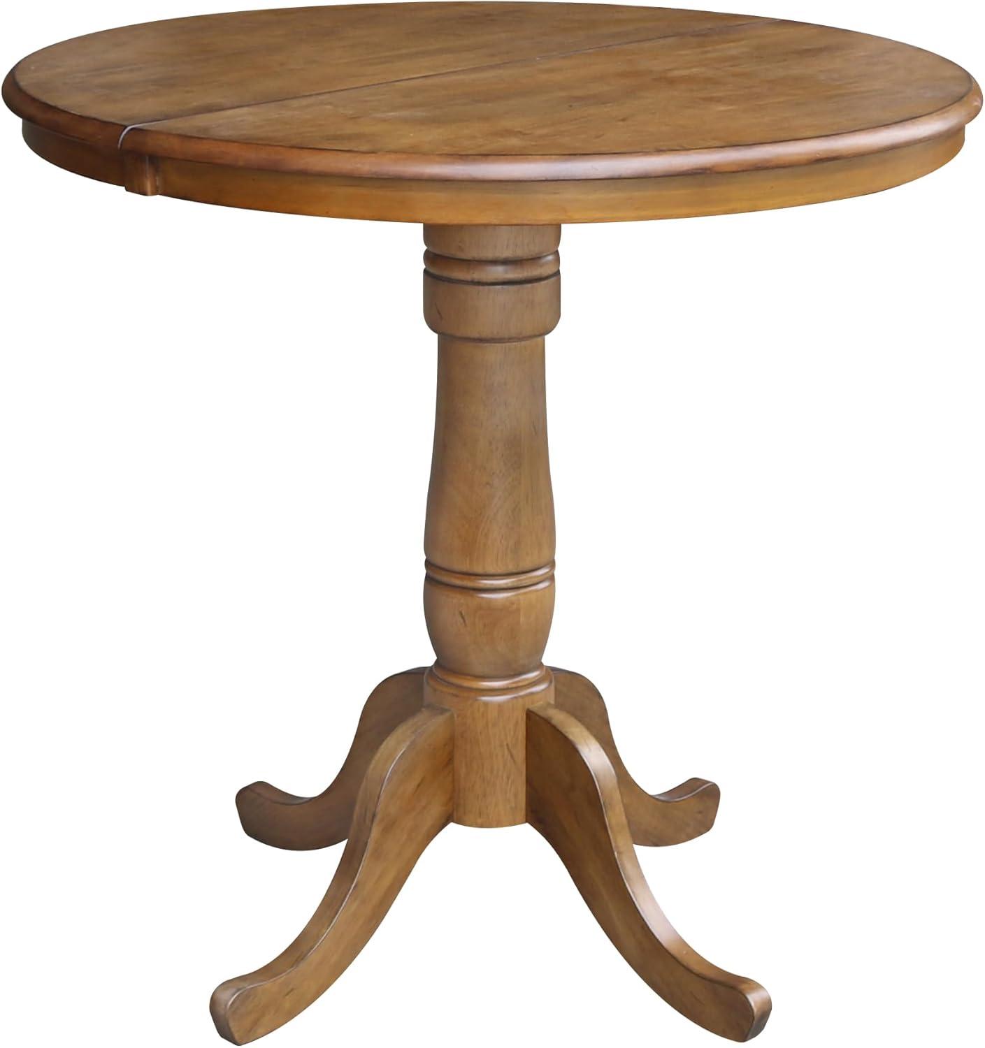 36" Round Dining Table with 12" Leaf - International Concepts