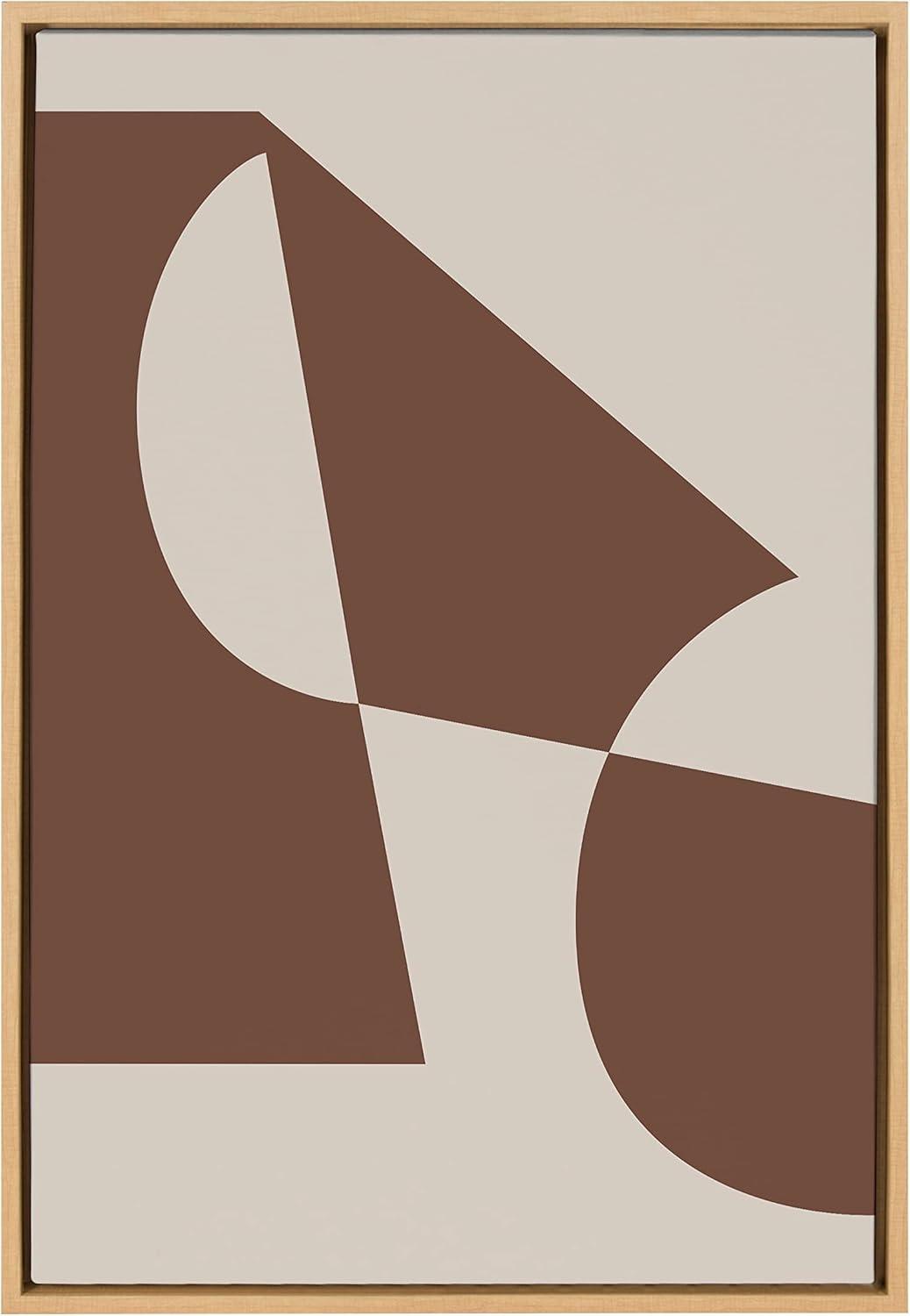 Kate and Laurel Sylvie Eye Catching Sleek Abstract 5 Brown and Beige Framed Canvas Wall Art by The Creative Bunch Studio, 23x33 Natural, Modern Contemporary Art for Wall