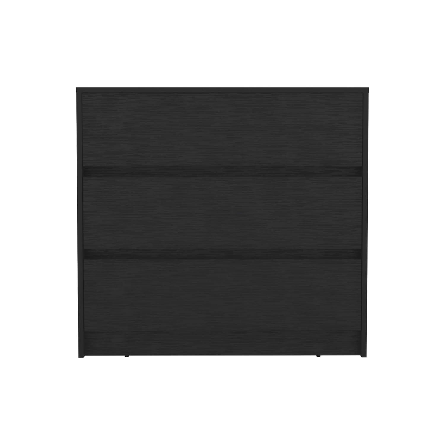 TUHOME Austin Three Drawer Dresser Engineered Wood Dressers in  Black