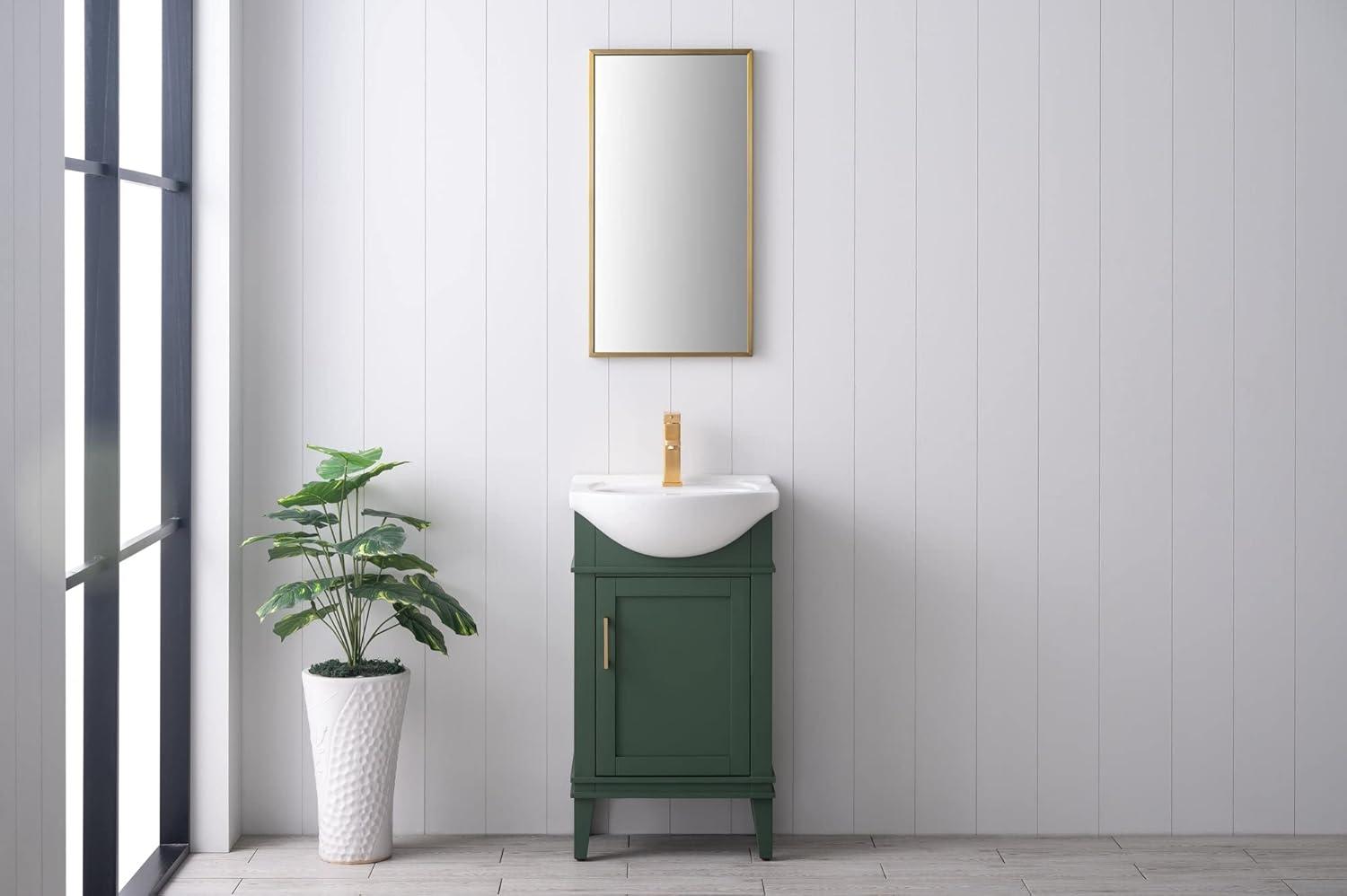 Green 20" Single Sink Bathroom Vanity with Porcelain Top