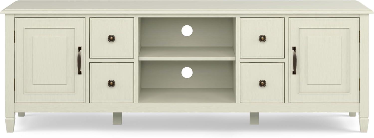 Simpli Home Connaught 72"W Solid Wood Traditional TV Stand for TVs up to 80" with 4 Drawers and 2 Cabinets