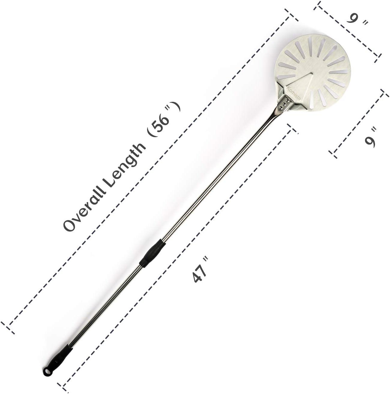 Stainless Steel Round Perforated Pizza Peel with Long Handle