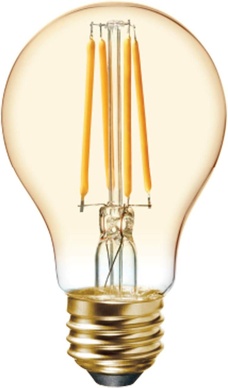 GE 2pk 60W Vintage Style A19 LED Light Bulbs Amber Glass: Edison Bulb, Warm Dimmable Light, Standard E26 Base