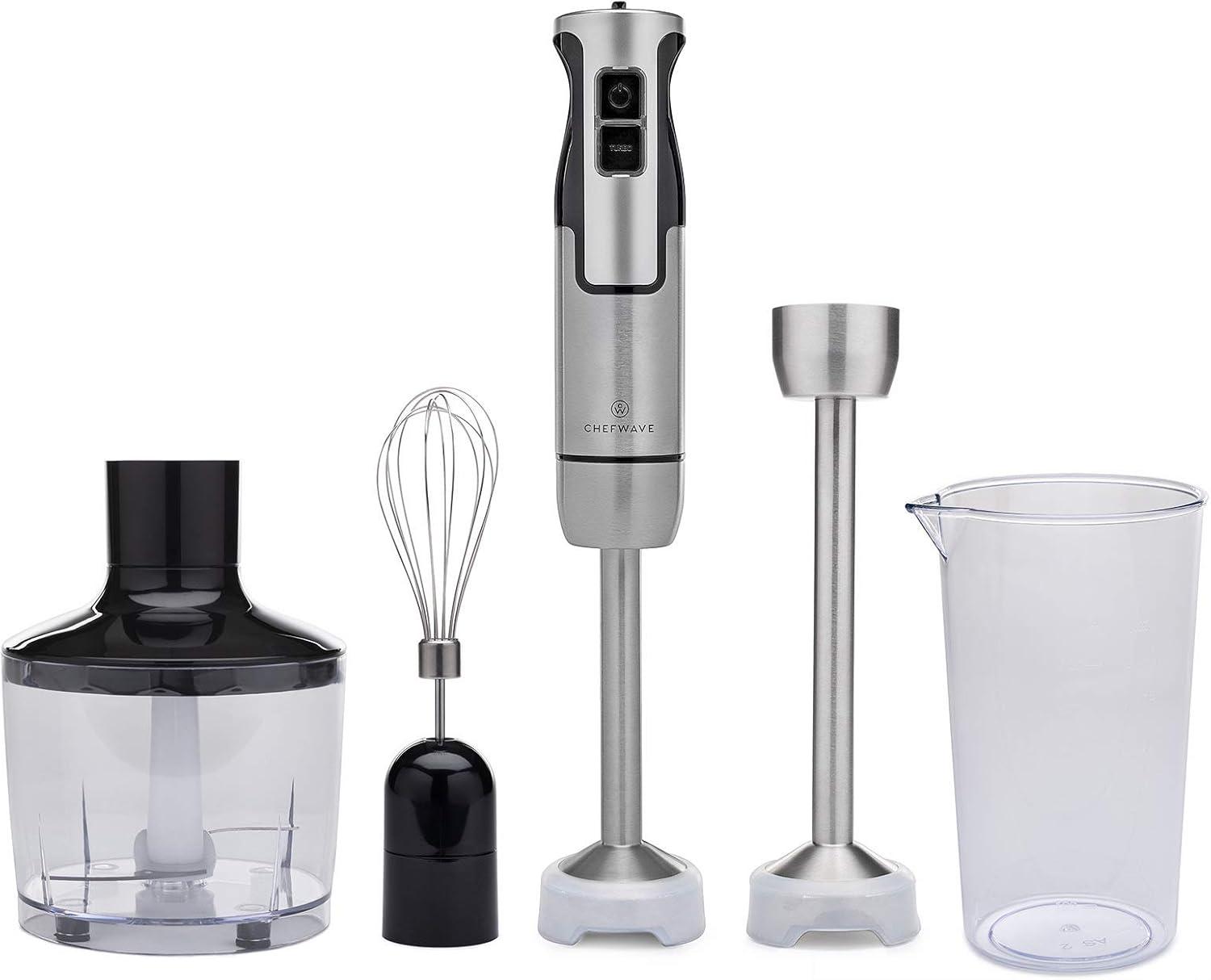 ChefWave 500W Black Stainless Steel 9-Speed Immersion Blender Set