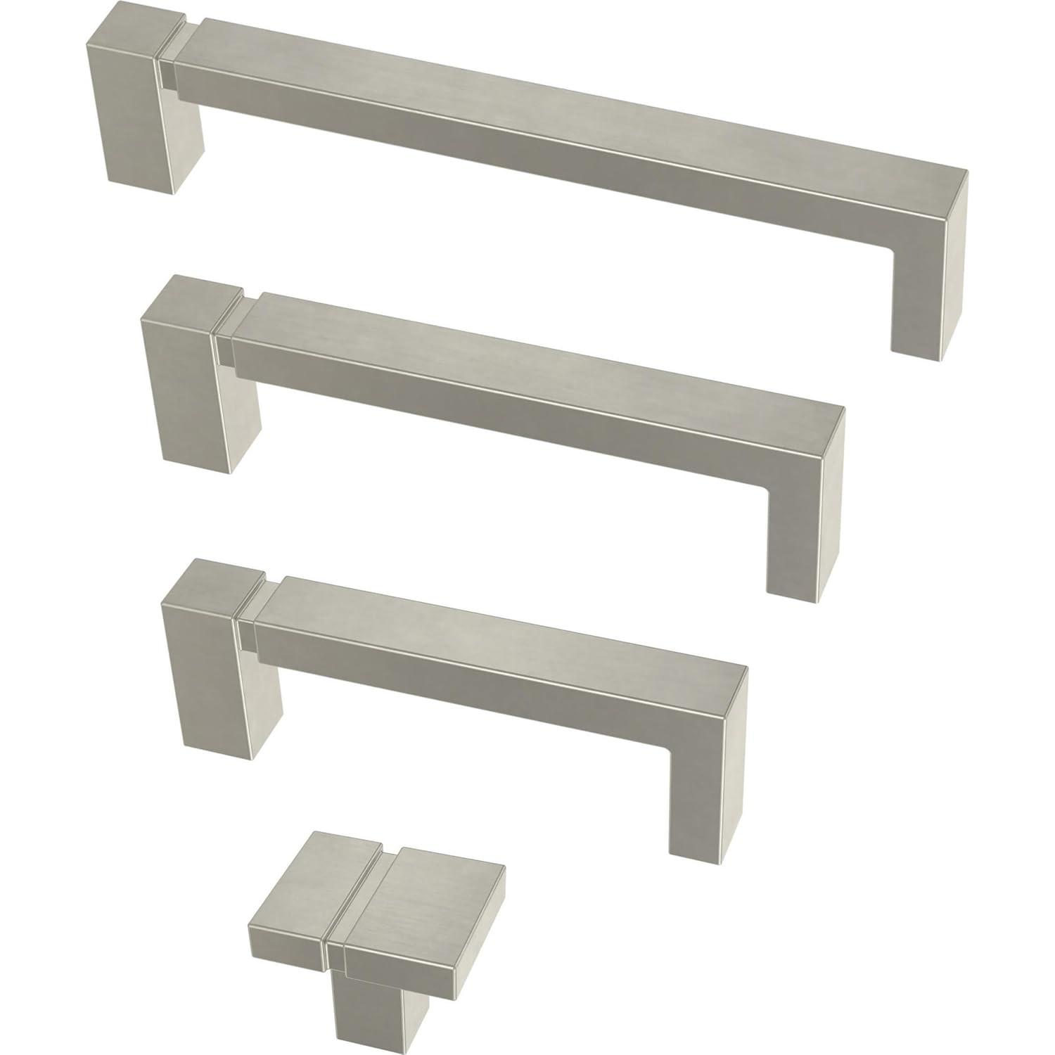 Asymmetric Notched Kitchen Cabinet or Furniture Drawer 3.75" Center Bar Pull Multipack
