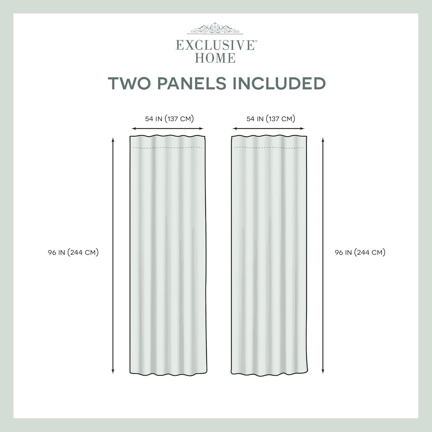 Exclusive Home Wilshire Burnout Sheer Hidden Tab Top Curtain Panel Pair, 54"x108", Winter White
