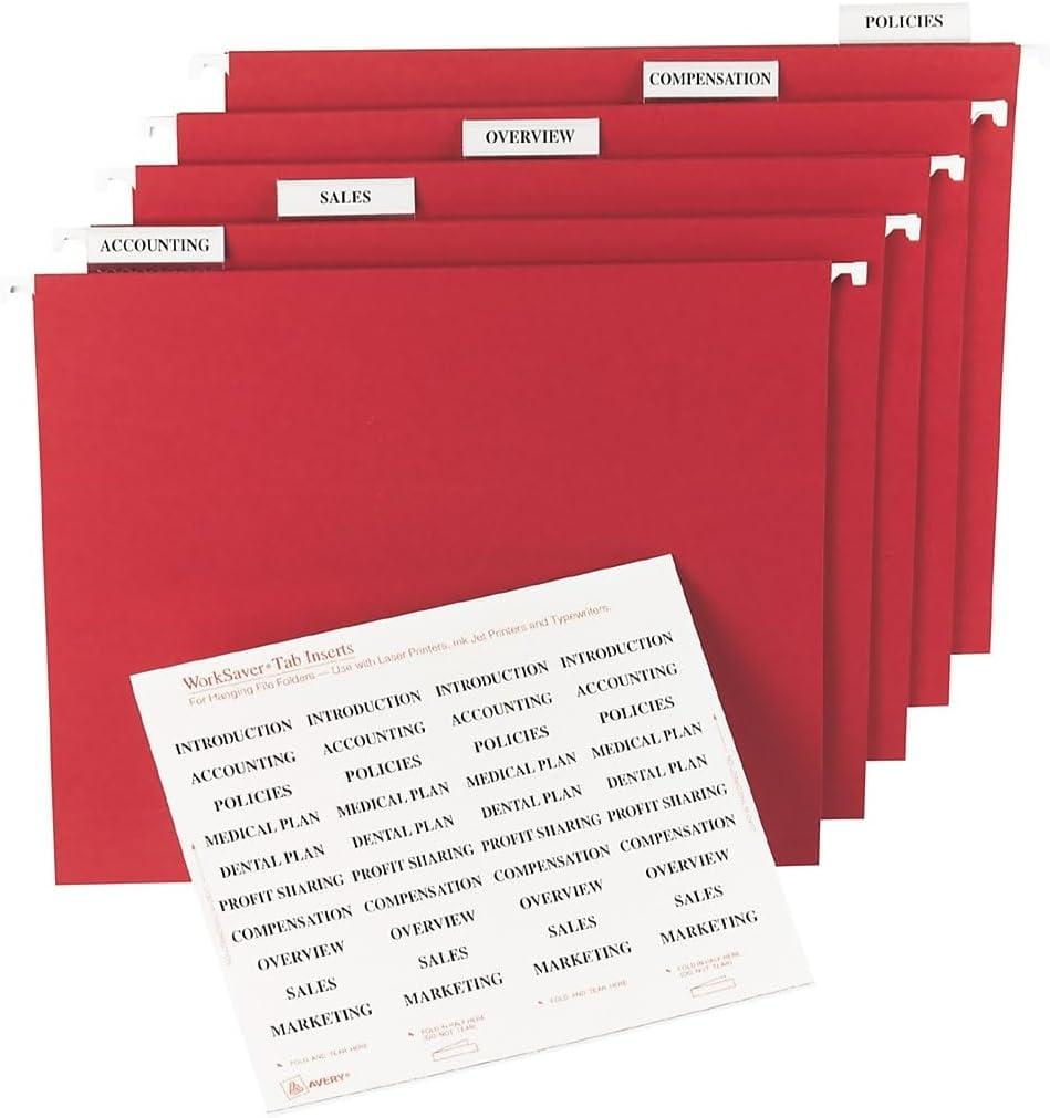 Avery Consumer Products Avery® Laser/Ink Jet Inserts For Hanging File Fold Paper Hanging Files Cabinet