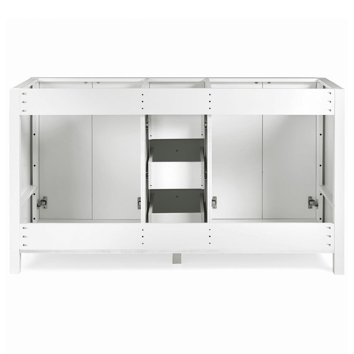 Alaterre Furniture Williamsburg 60"W White Wood Vanity Cabinet Only