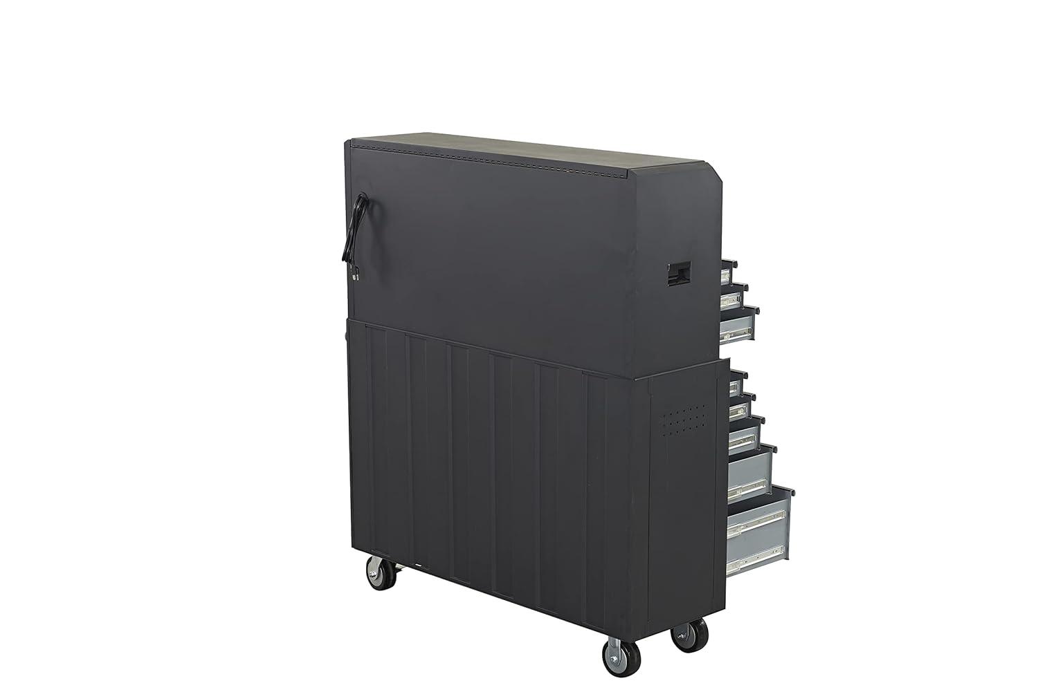 SHOPMAX, 100 lb, 52" Steel 15-Drawer Tool Chest and Rolling Cabinet Black