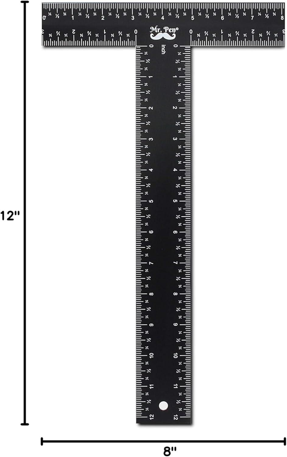 Mr. Pen - T Square, T Ruler, 12 inch Metal Ruler, T Square Ruler, Drafting Tools, Architect Ruler, Set Square, Drafting Ruler, Tsquare, Truler, Architectural Triangle, Tee Ruler, L Square, S