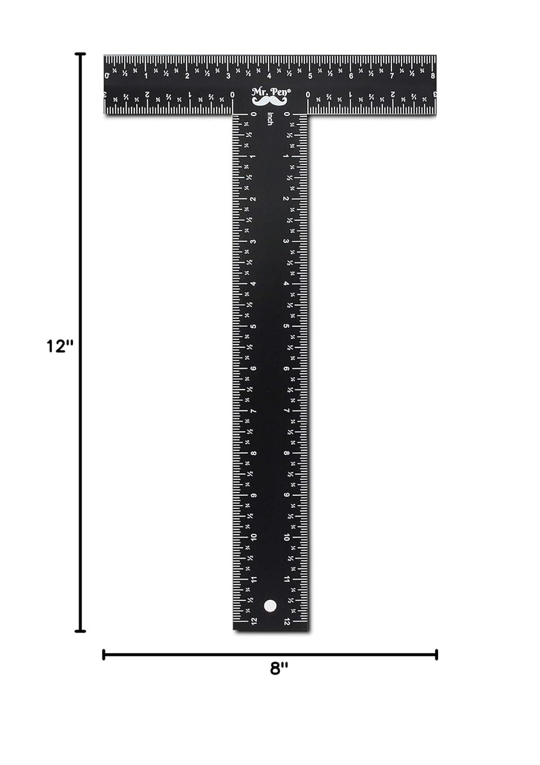 Mr. Pen - T Square, T Ruler, 12 inch Metal Ruler, T Square Ruler, Drafting Tools, Architect Ruler, Set Square, Drafting Ruler, Tsquare, Truler, Architectural Triangle, Tee Ruler, L Square, S