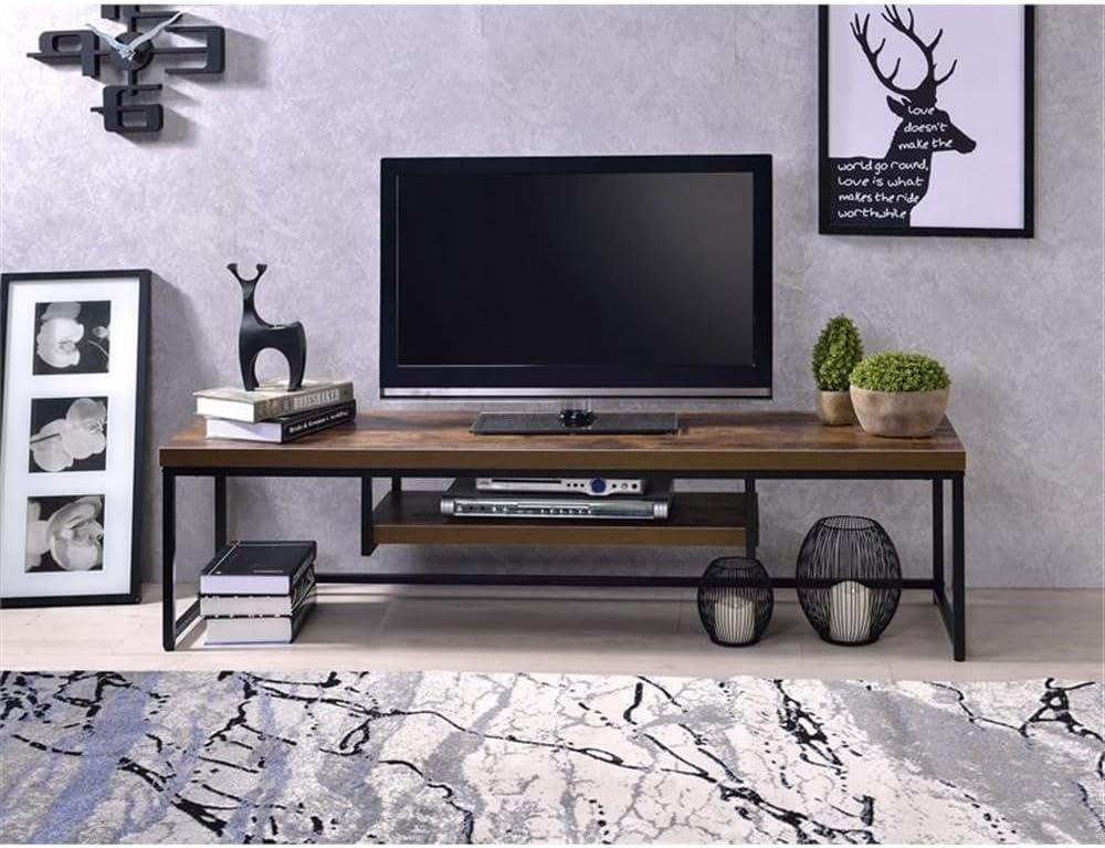 Bob TV Stand for TVs up to 47" Weathered Oak/Black Metal Finish - Acme Furniture