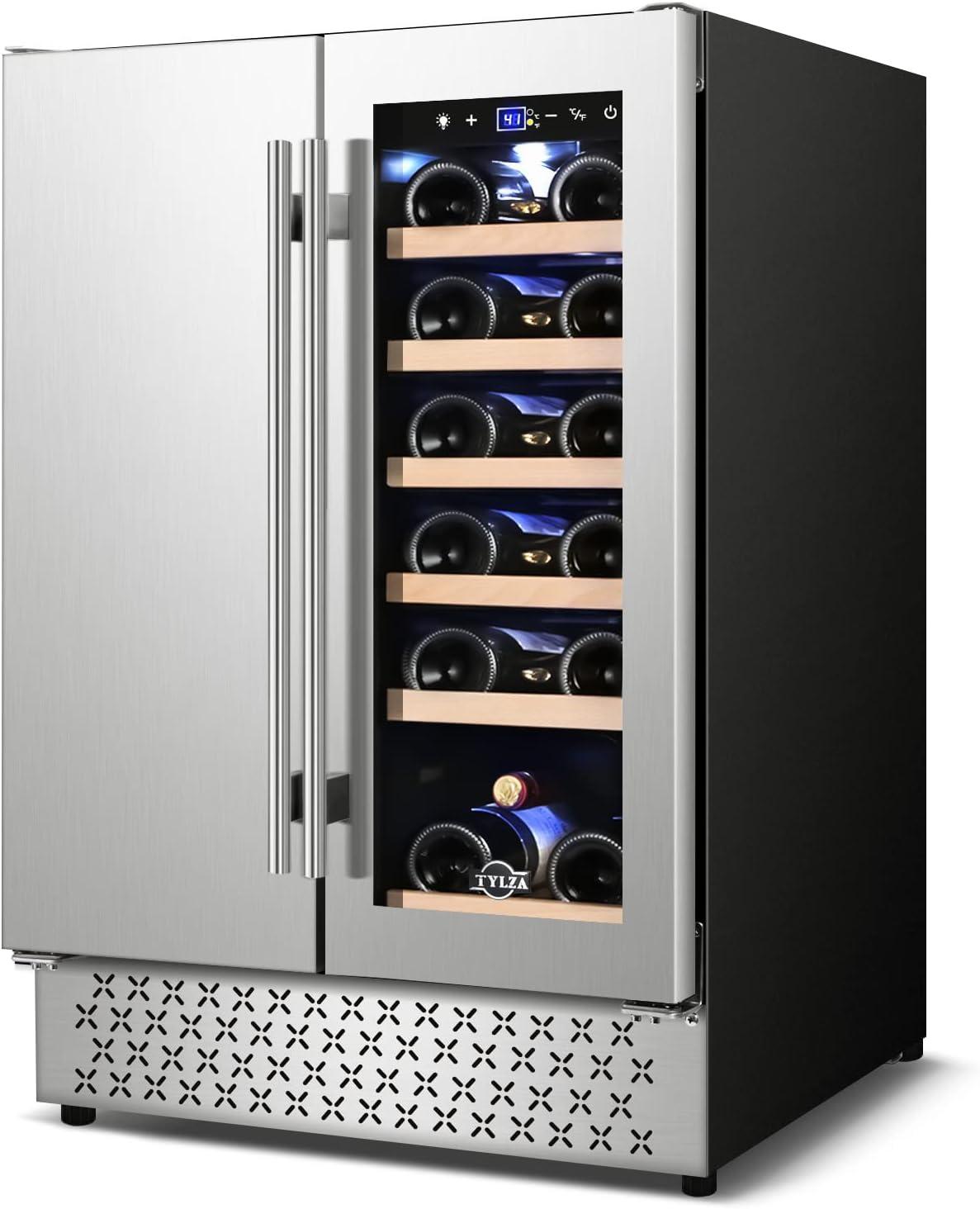 Tylza 24" Stainless Steel Dual Zone Wine and Beverage Cooler